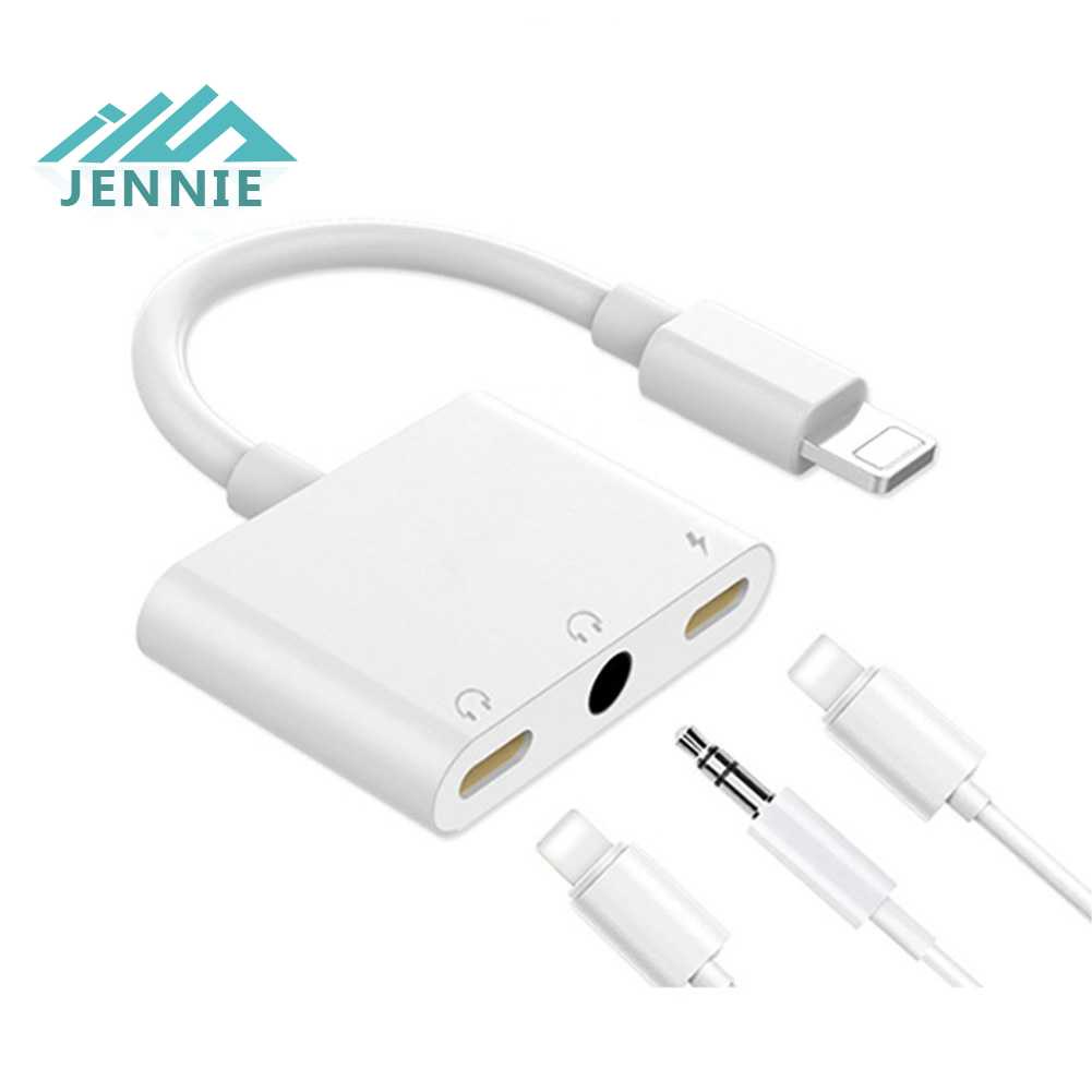 Adapter Chia Cáp 8pinto 3.5mm 3 Trong 1 Cho Điện Thoại Apple iPhone jennie1.vn
