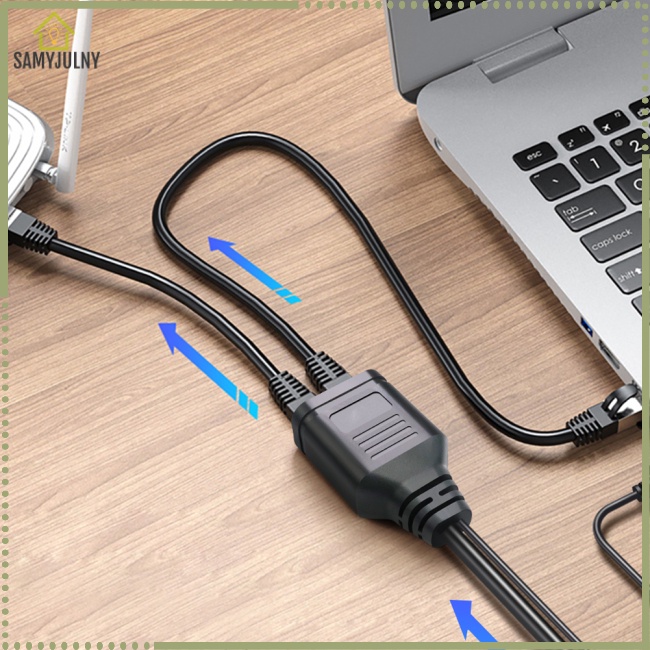 Dây Cáp Sạc 1.35m Chuyển Đổi 1 Đầu Đực Sang 2 Đầu Đực RJ45