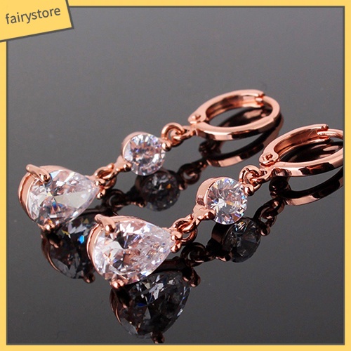 Bông Tai Hình Giọt Nước Đính Đá Thời Trang Dành Cho Nữ