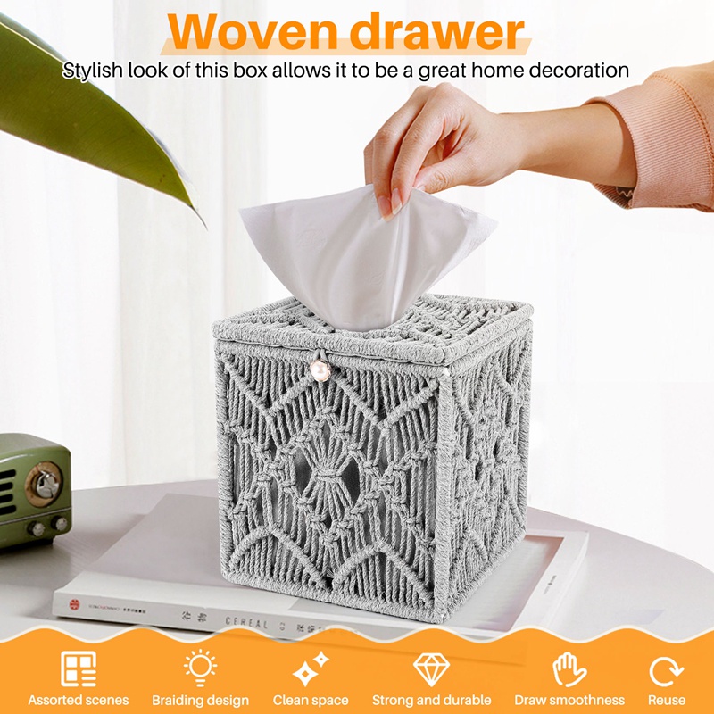 Giá Đỡ Khăn Giấy Hình Vuông Thiết Kế Độc Đáo Trang Trí Nhà Cửa / Văn Phòng