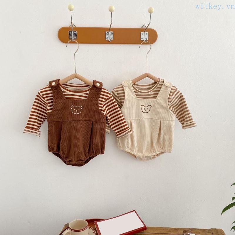 Bộ Áo Liền Quần Tay Dài Thời Trang Dành Cho Bé Trai Gái 0-36 Tháng Tuổi