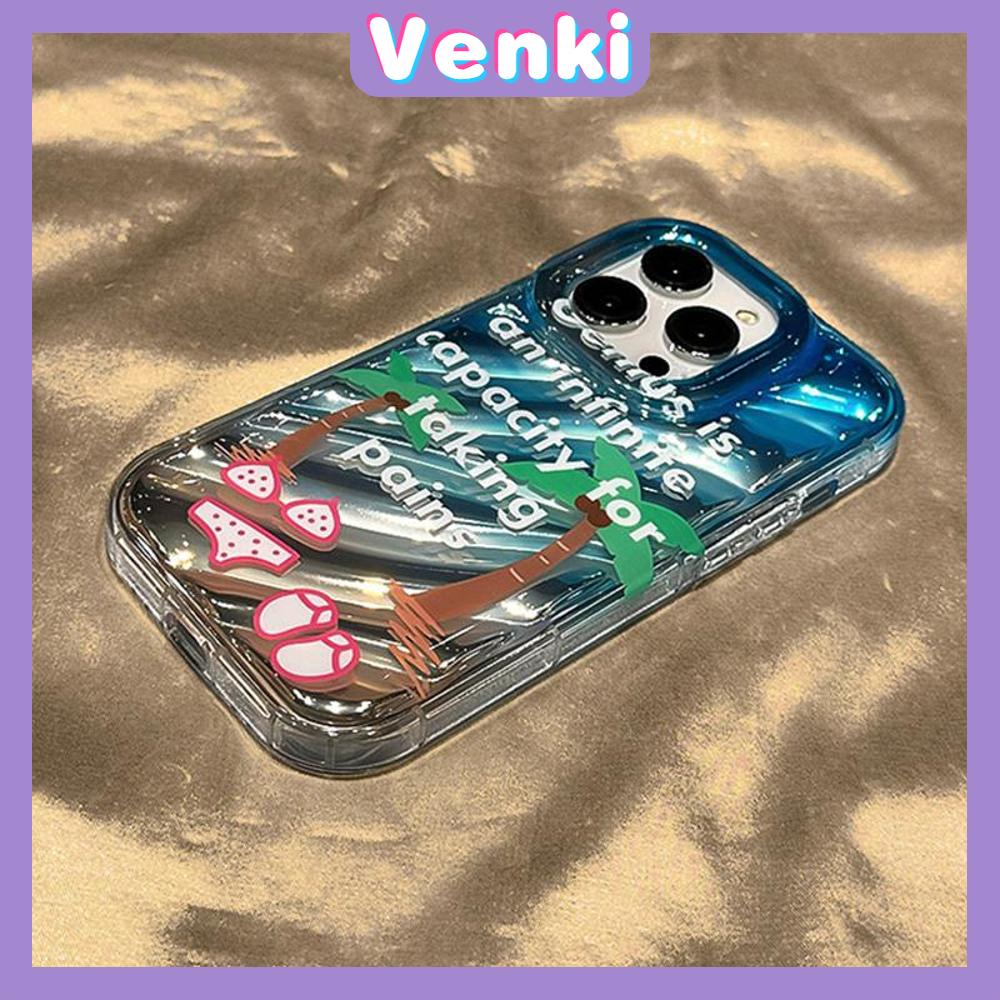 VENKI - Dành Cho iPhone 11 Ốp Điện Thoại Trong Suốt Phản Quang Laser TPU Túi Khí Mềm Ốp Lưng Điện Thoại Chống Sốc Gradient Giá Đỡ Graffiti Cực Chất Cho iPhone 14 13 Pro max 12 Pro Max XR XR 7 8Plus