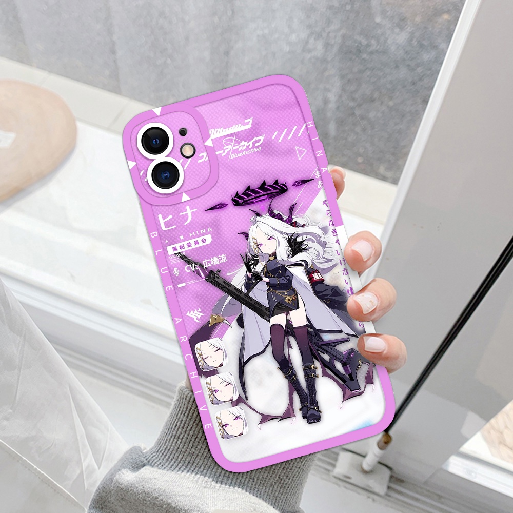Ốp iphone 11 cạnh vuông 20SCase Hina game Blue Archive anime 6/6plus/7/7plus/8/8plus/x/xr/xs/11/12/13/14