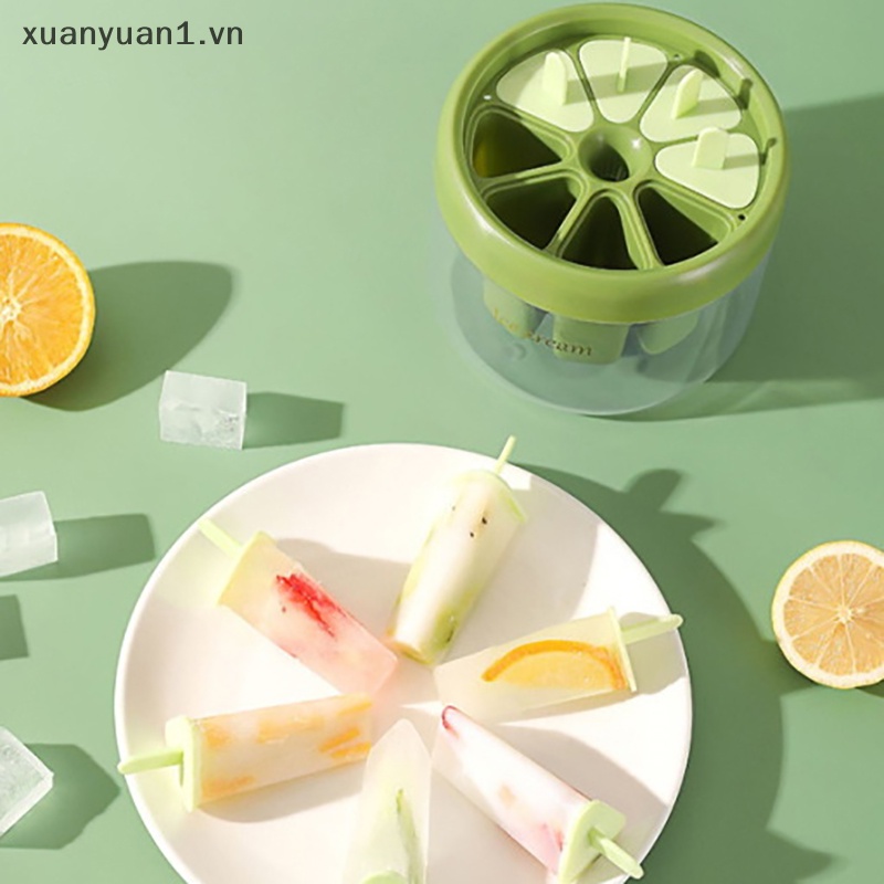 Khuôn Làm Kem Que 8 Ngăn Bằng Silicon Tiện Dụng