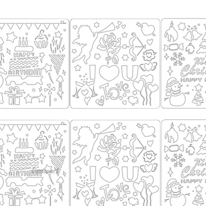 [Fenteer1] Khuôn Cắt Giấy Thủ Công Mỹ Nghệ Có Thể Tái Sử Dụng Cho Sổ Lưu Niệm