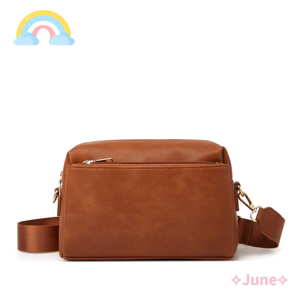 JUNE Túi Xách Da Đeo Vai Màu Trơn Thời Trang Cho Nữ