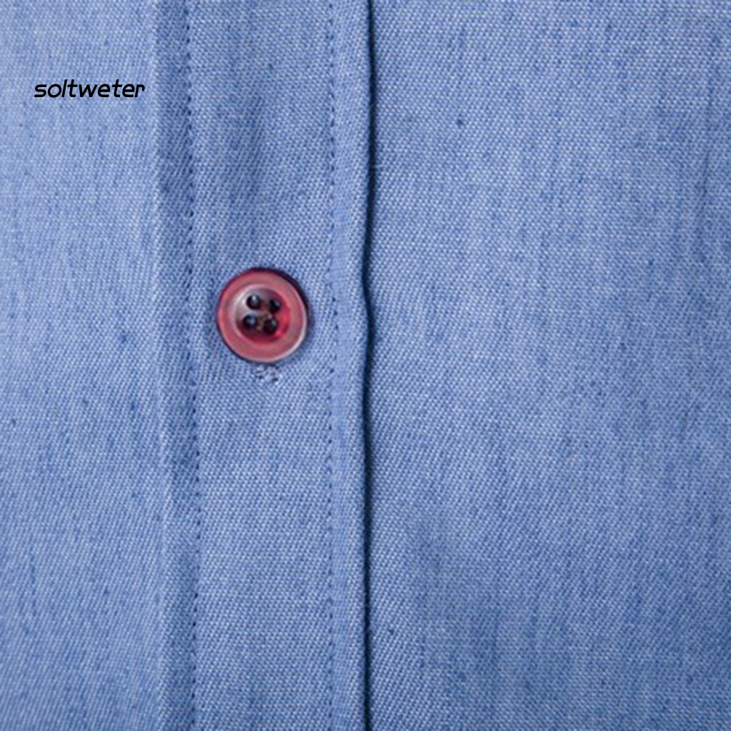Áo Sơ Mi Denim Tay Dài Màu Sắc Đơn Giản Thoáng Khí Thời Trang Công Sở Cho Nam