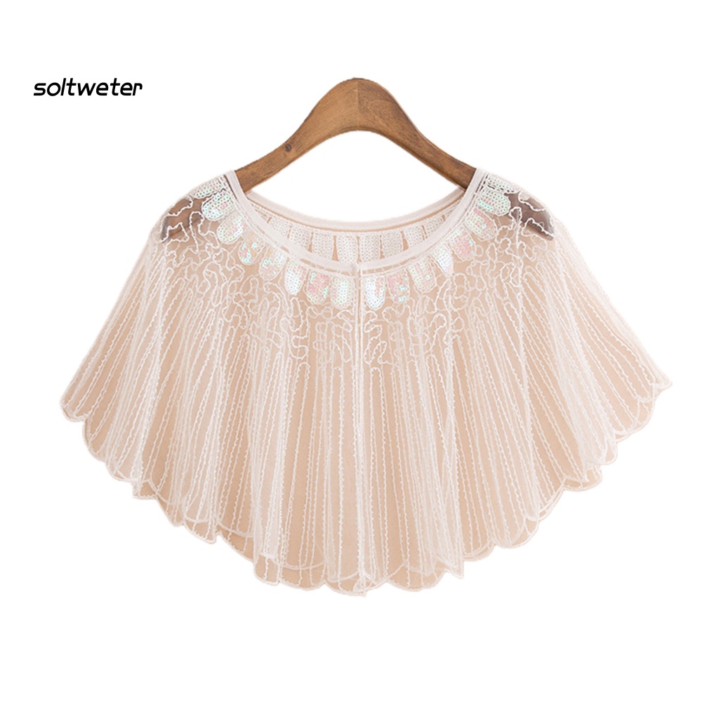 St Khăn Choàng Ngắn Mỏng Xuyên Thấu Màu Trơn Che Nắng Bảo Vệ Cho Nữ