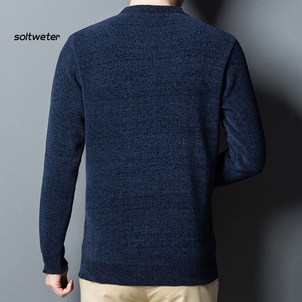 Áo Sweater Cổ Tròn Màu Sắc Thời Trang Mùa Thu Ấm Áp Cho Nam