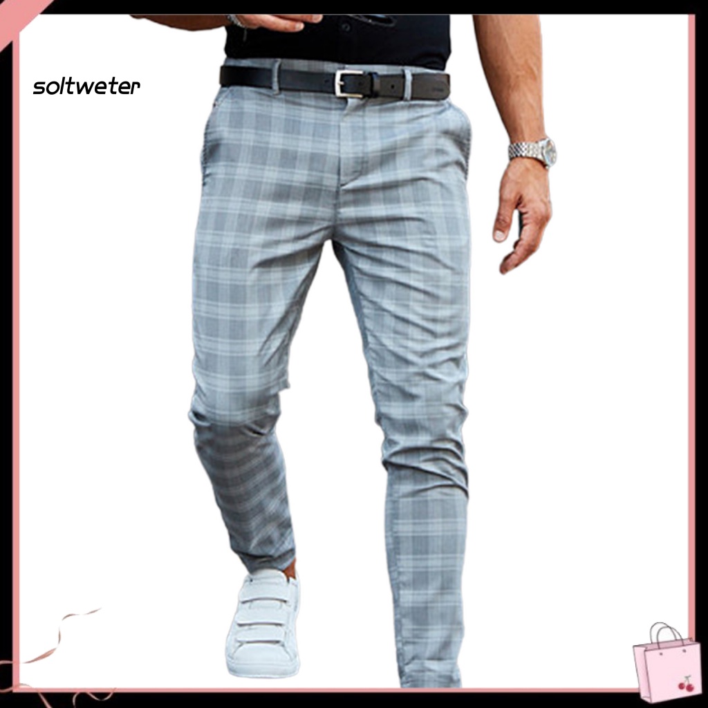 Quần Dài Dáng Rộng In Họa Tiết Caro Kiểu Vintage Thời Trang Thu Đông Cho Nam