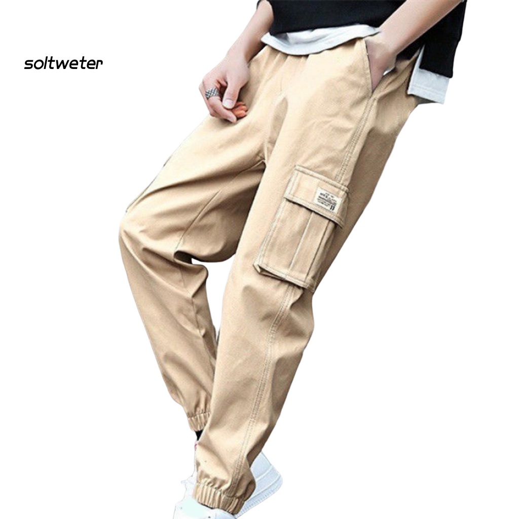 Quần Harem Lót Lông Có Nhiều Túi Plus Size Phong Cách Hip Hop Đường Phố Thời Trang Thu Đông