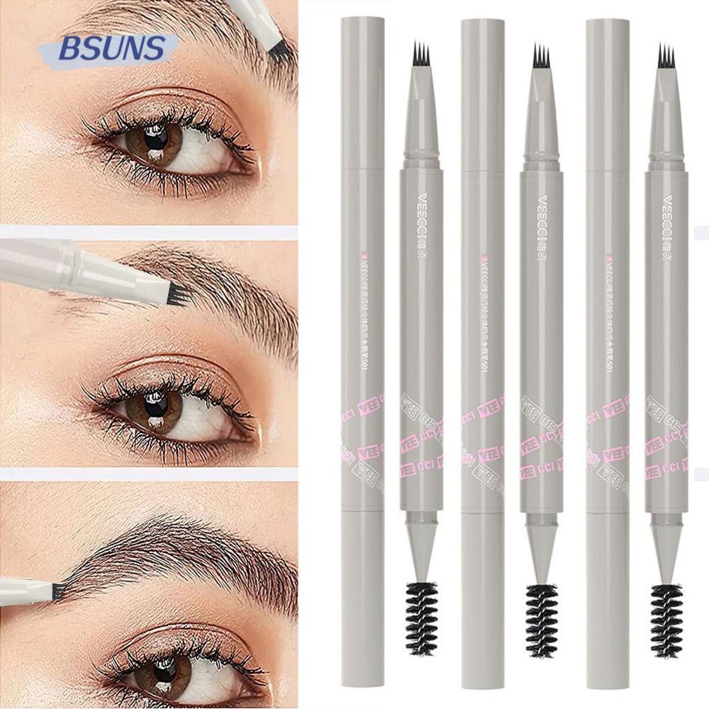 Bút Kẻ Mày Đầu 4 Ngạnh Cho Nét Vẽ Siêu Mỏng 3D Kháng Nước Và Lâu Trôi