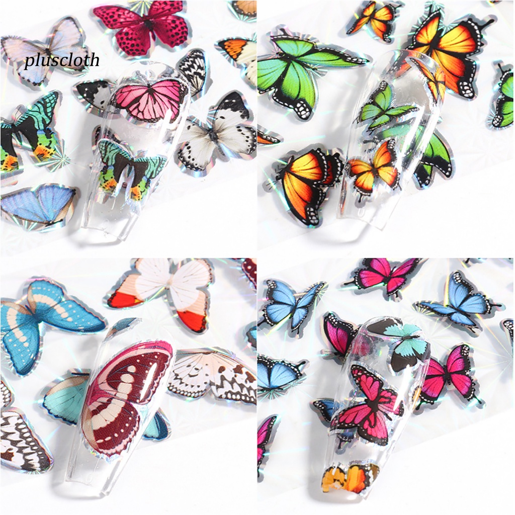 20 Miếng Dán Trang Trí Móng Tay Hình Bướm Xinh Xắn