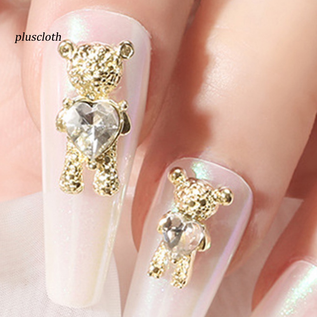 Túi 20 Phụ Kiện Trang Trí Móng Tay Hình Gấu 3D Dễ Thương