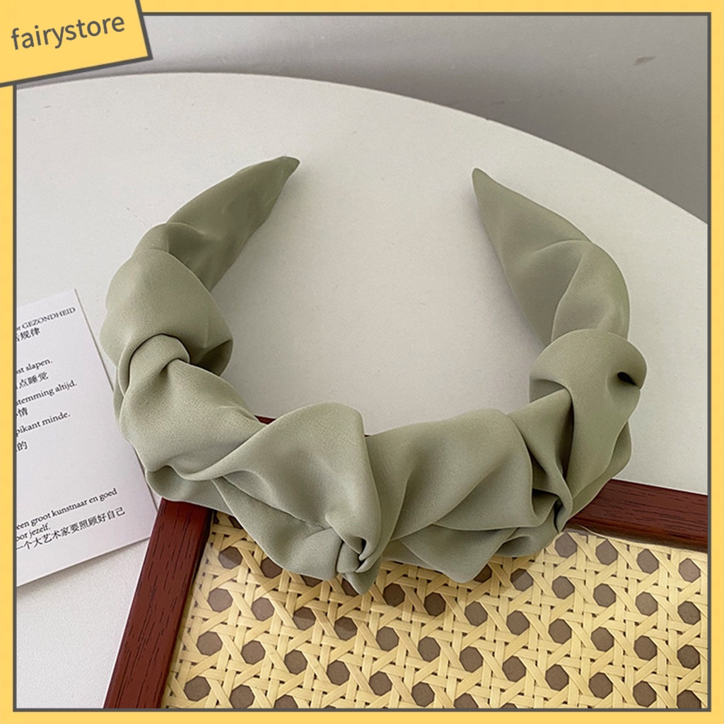 Băng Đô Cài Tóc Bản Rộng Màu Trơn Dành Cho Nữ