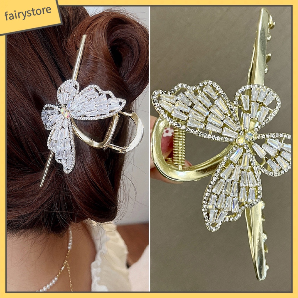 [FRO] Kẹp Tóc Có Răng Đính Đá Zirconia Mượt Mà Chống Biến Dạng Trang Trí Tóc Sáng Bóng Tinh Tế