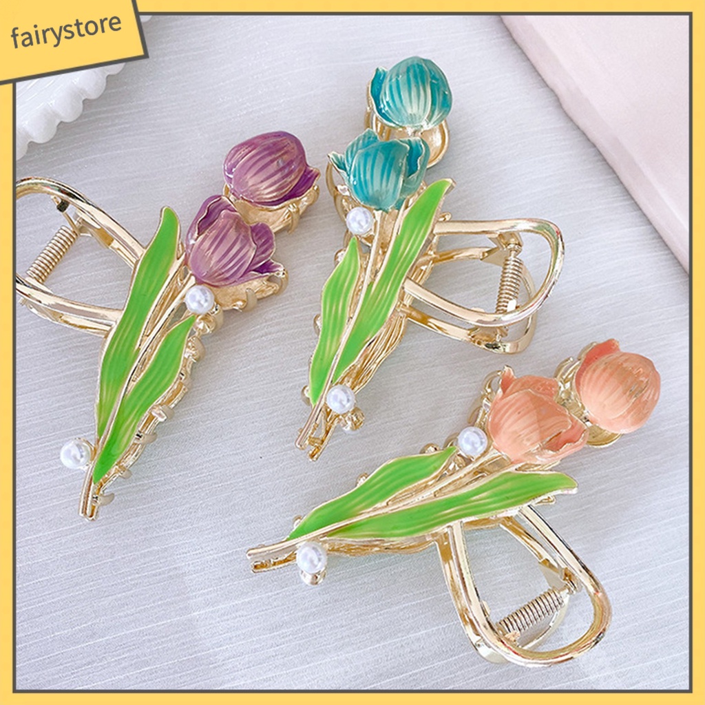 [FRO] Kẹp Tóc Càng Cua Tạo Kiểu Tóc Hoa Tulip Viền Mịn Màng Tinh Tế Cao Cấp Phong Cách Ngọt Ngào Sang Trọng Cho Nữ