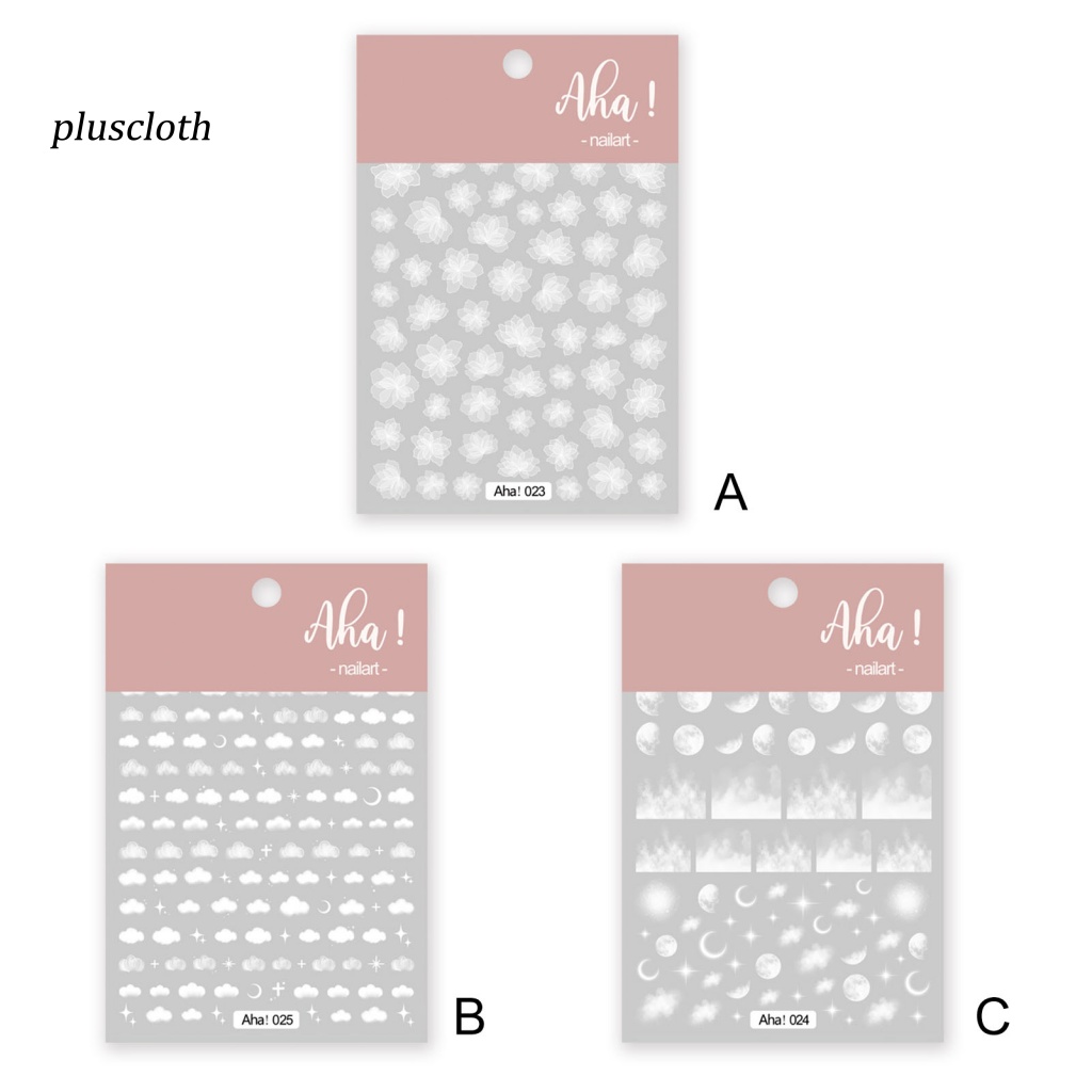 Miếng Dán Trang Trí Móng Tay Hình Hoa Màu Trắng Trong Mờ Dành Cho Nữ