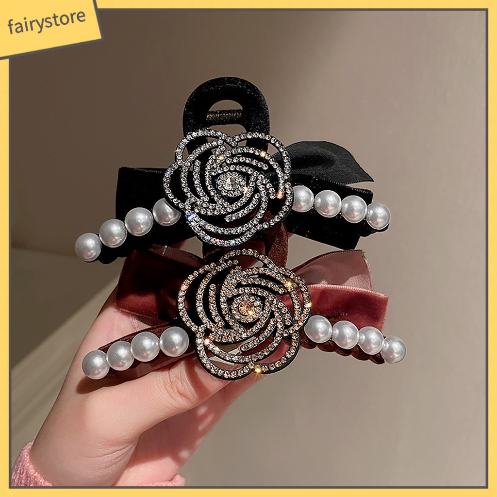 Kẹp Tóc Càng Cua Mini Đính Ngọc Trai Nhân Tạo Xinh Xắn Cao Cấp Chống Trượt Cho Nữ