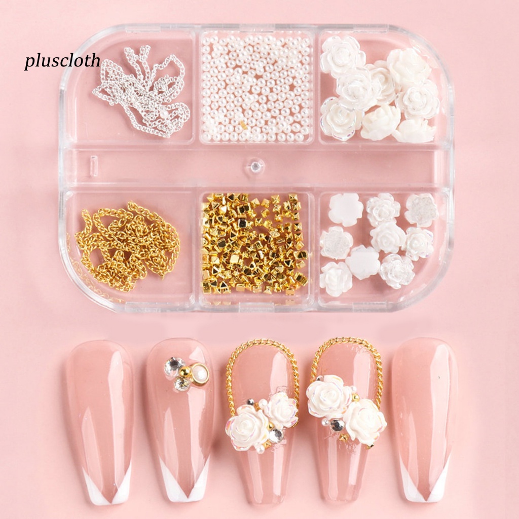 Dây Xích Kim Loại Trọng Lượng Nhẹ Đính Đá Trang Trí Móng Tay Cho Nữ