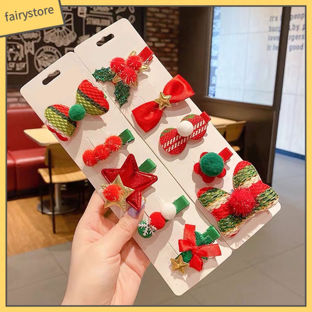 Set 5 Kẹp Tóc Hình Người Tuyết Nhiều Kiểu Dáng Chống Trượt Chống Rơi Trang Trí Tóc Cho Nữ