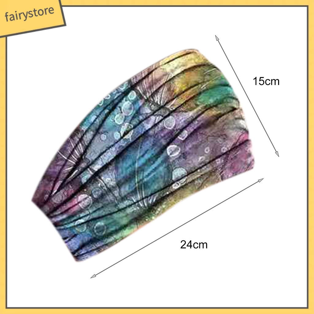 Băng Đô Cài Tóc In Họa Tiết Hoa Màu Sắc Tươi Sáng Thoải Mái Dùng Tập Yoga