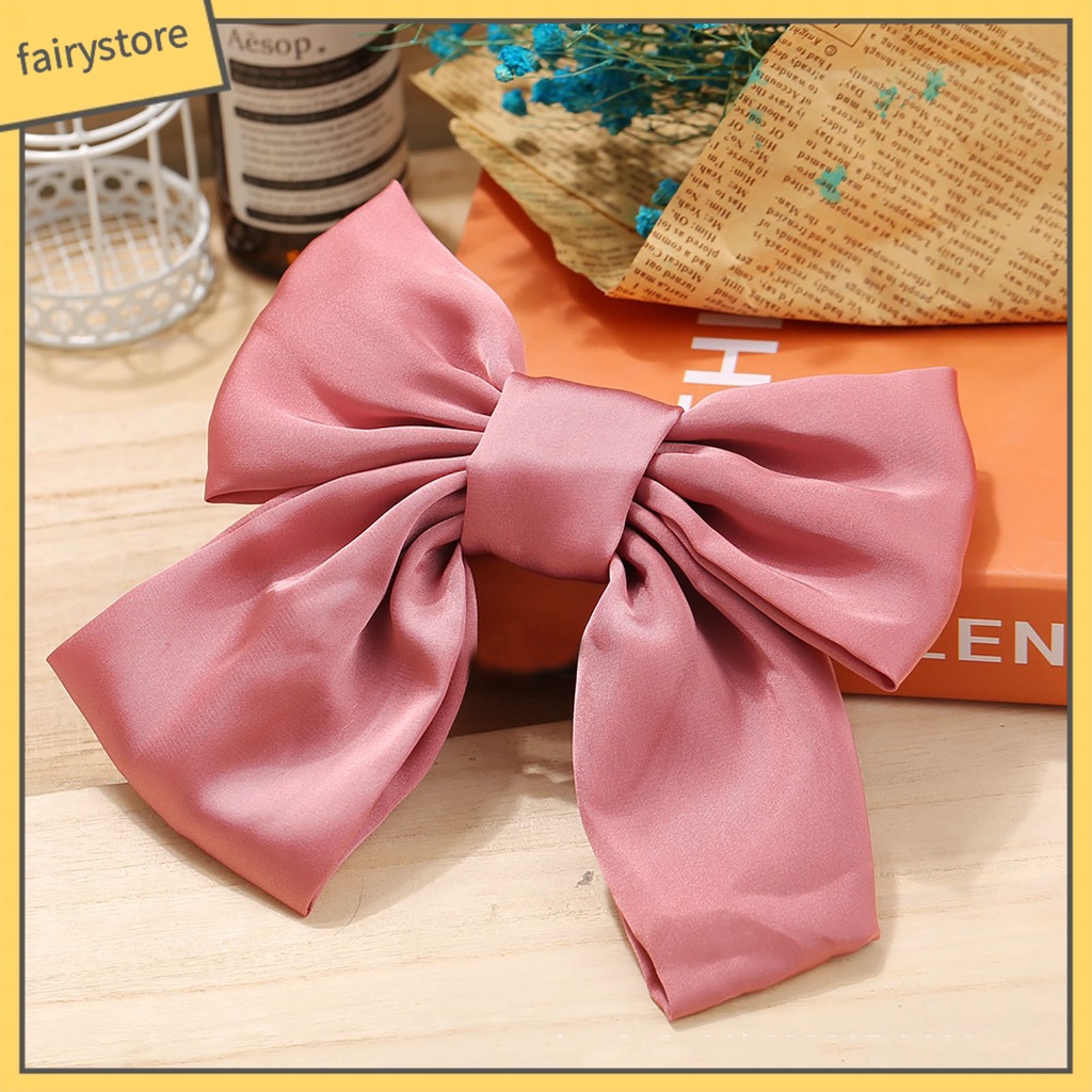 Kẹp Tóc Hình Nơ Co Giãn Màu Sắc Đơn Giản Cho Bé