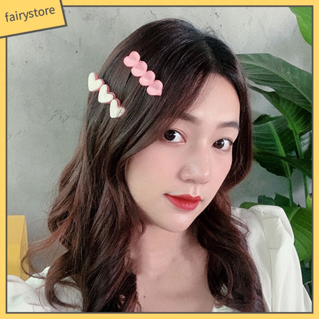 Set 2 Kẹp Tóc Hình Trái Tim Xinh Xắn Cho Nữ