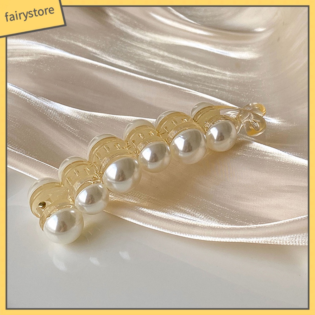 Kẹp Tóc Đuôi Ngựa Chống Trượt Đính Ngọc Trai Giả Xinh Xắn