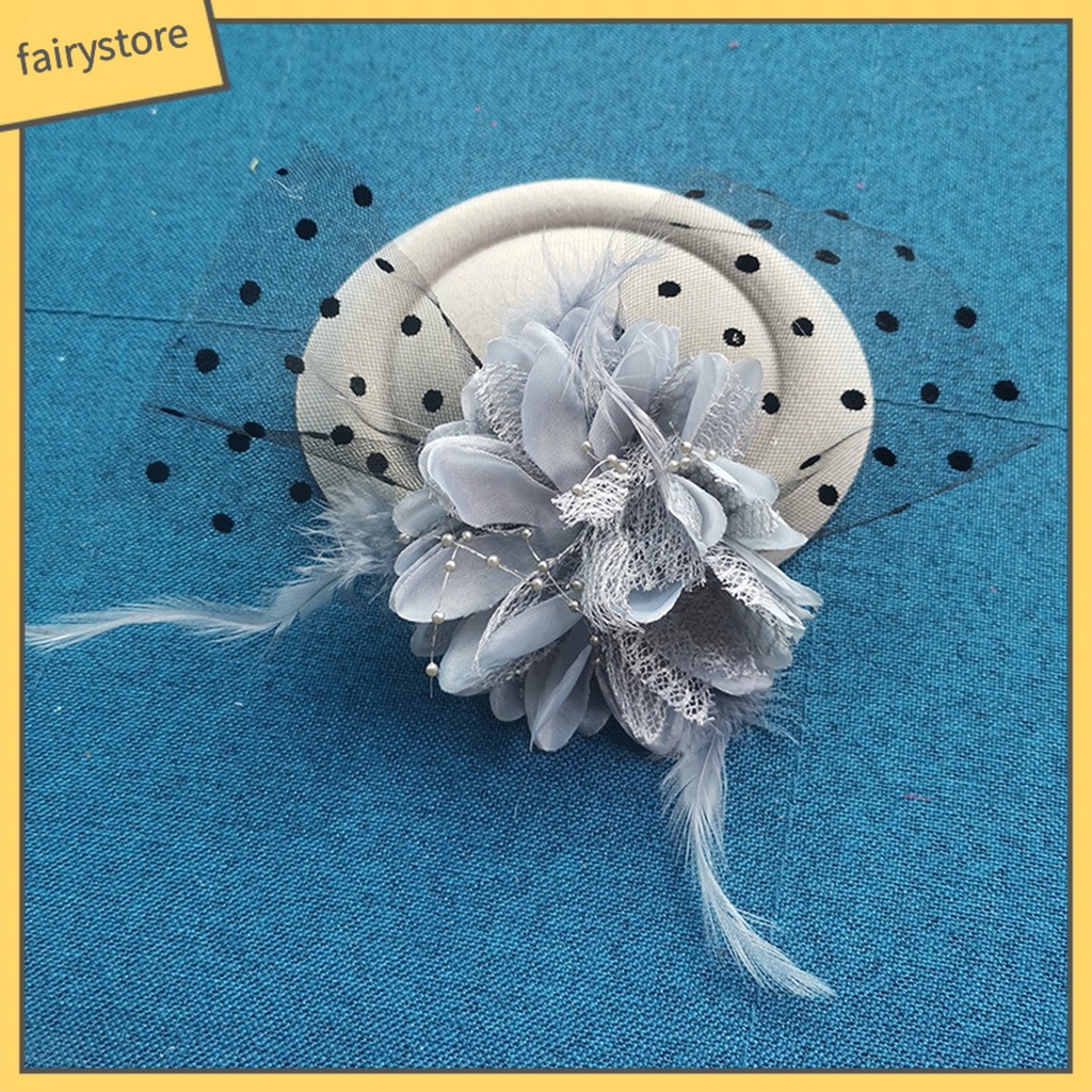 [FRO] Mũ Lưới Đính Hoa Giả Kèm Kẹp Tóc Trang Trí Ngọt Ngào Tinh Tế Chống Rơi