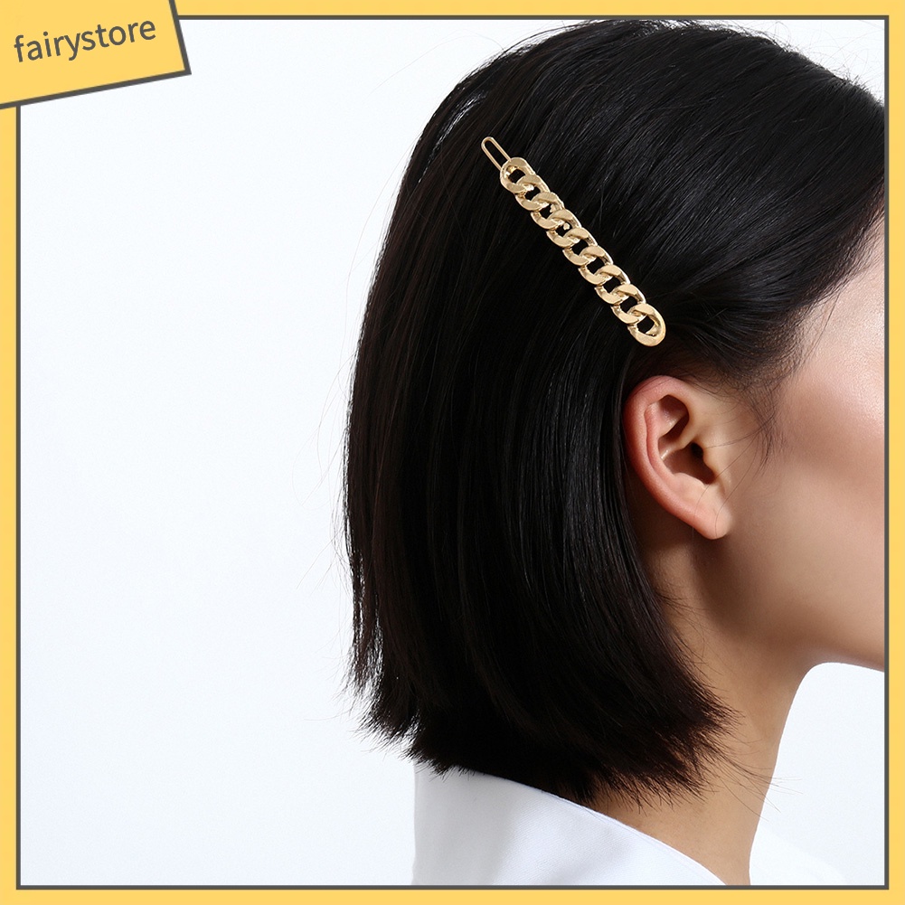 Kẹp Tóc Nơ Phối Chuỗi Xích Thời Trang Cho Nữ