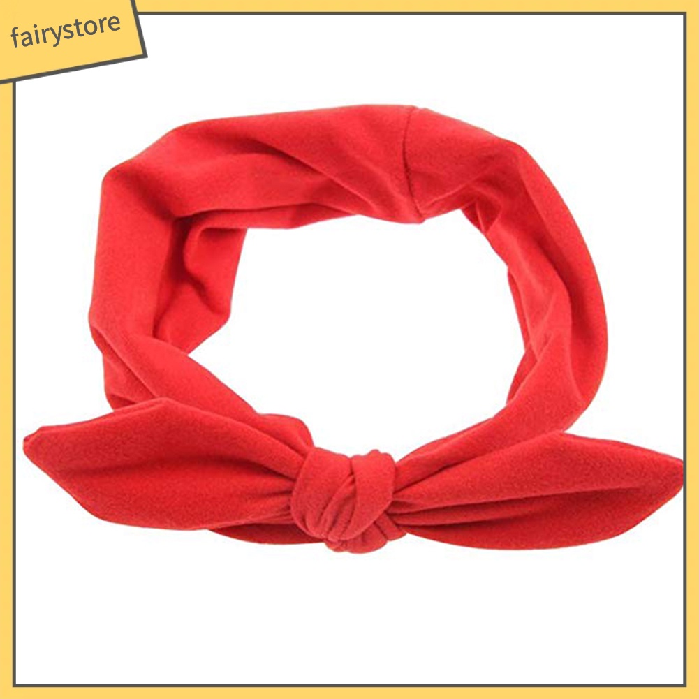 Băng Đô Tai Thỏ Bằng Cotton Co Giãn Dễ Thương Dành Cho Nữ