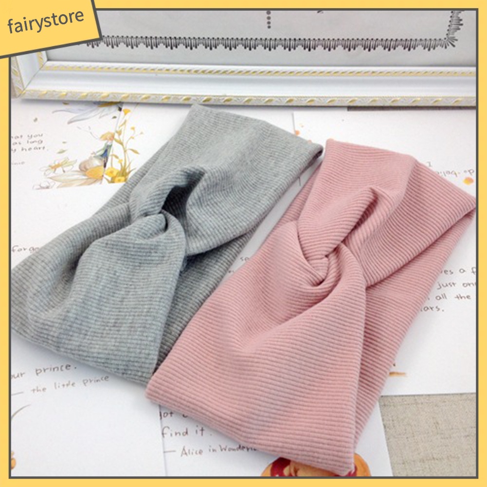 Băng Đô Cài Tóc Co Giãn Màu Trơn Thời Trang Cho Nữ