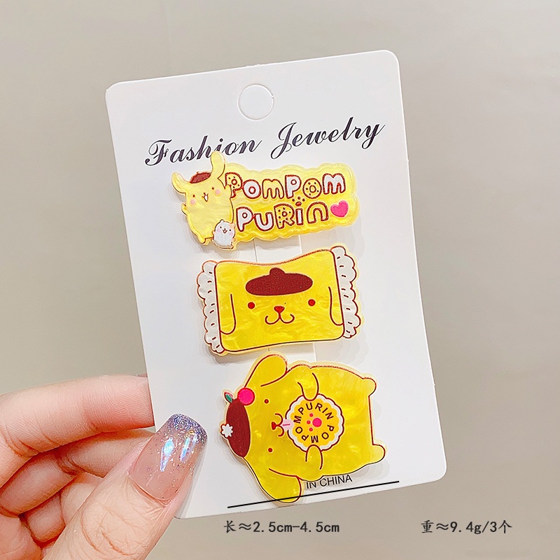 3 cái / bộ kẹp tóc sanrio tóc mái hoạt hình dễ thương và kẹp tóc gãy cho bé gái h0198