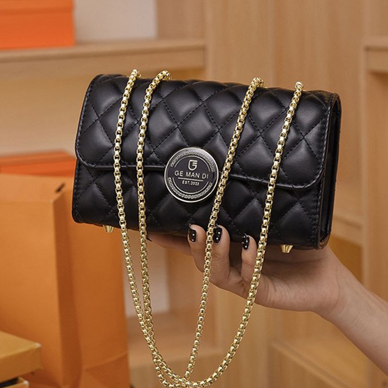 Túi Đeo Chéo Hình Vuông Cỡ Nhỏ Phối Dây Đeo Sợi Xích Thời Trang Cho Nữ