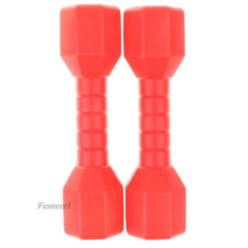 1 Cặp Tạ Tay Đồ Chơi Trọng Lượng Nhẹ Màu Đỏ Dành Cho Trẻ Em (Fenteer1]