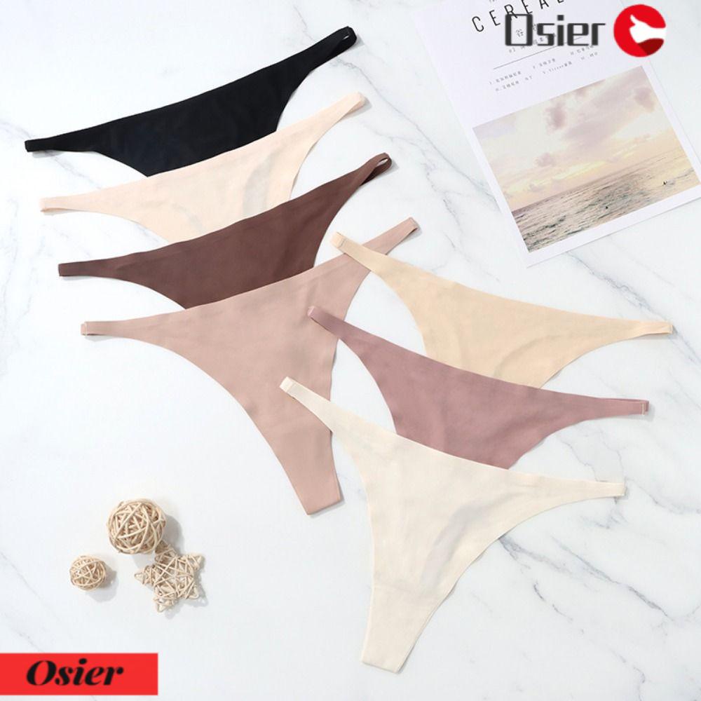 OSIER1 Quần Lót Thoáng Khí Không Đường May Họa Tiết Sọc Ngang Dành Cho Nữ