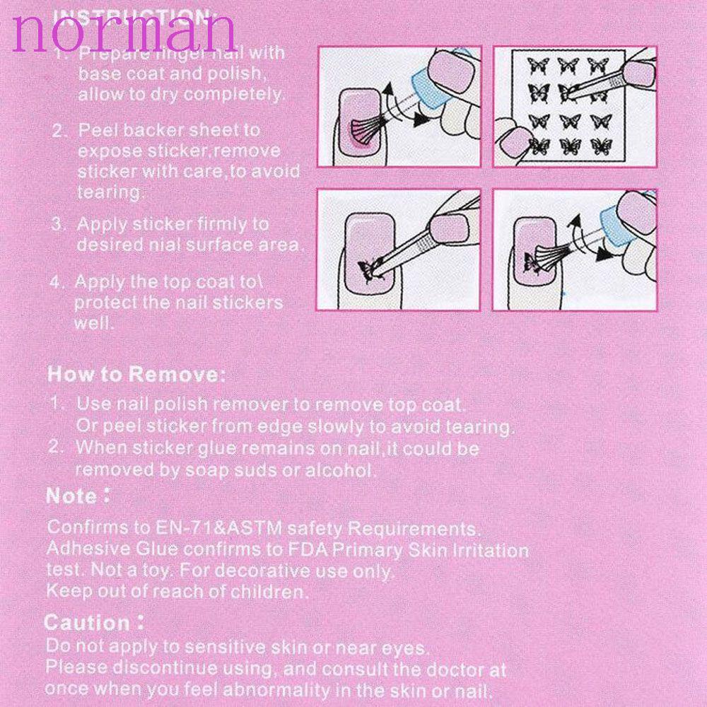 1 Tấm Sticker Dập Nổi Dán Móng Nghệ Thuật NORMAN Dành Cho Bạn Nữ