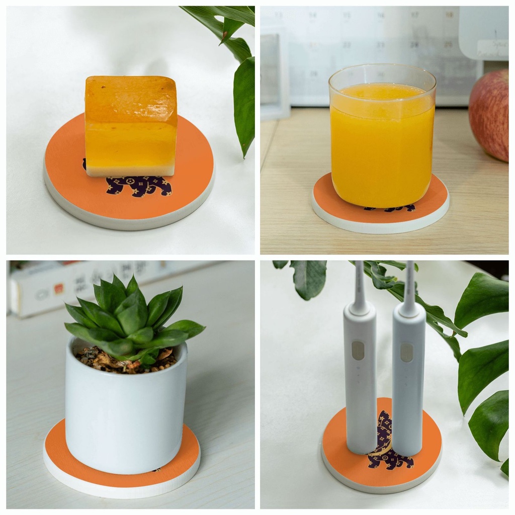 Bộ 2 Đế Lót Ly Tròn Hình Chữ L Vui Nhộn