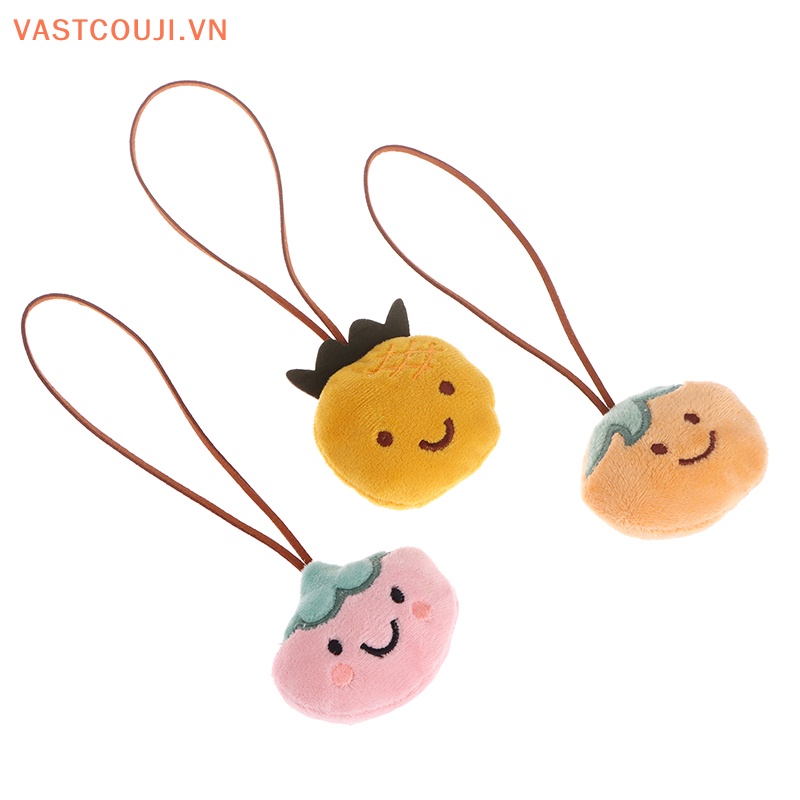 Nhãn Dán Trang Trí Túi Xách / Móc Khóa Chống Thất Lạc Hình Quả Táo / Dứa Nhồi Bông Dễ Thương