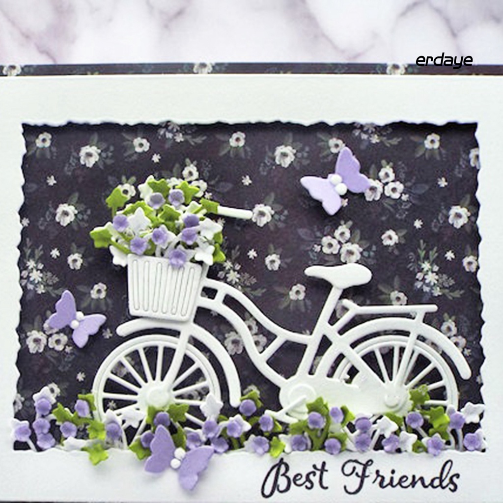 Khuôn Cắt Giấy Làm Từ Thép Carbon Hình Xe Đạp Trang Trí Scrapbook