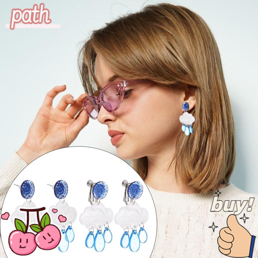 PATH Bông Tai Hình Đám Mây Bằng Acrylic Thời Trang Cho Nữ