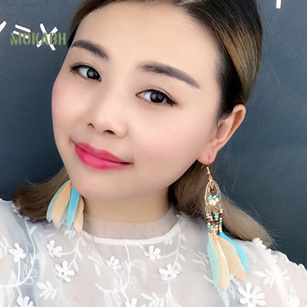 [Mok Abh] Hoa Tai Hình Oval Phong Cách Bohomian