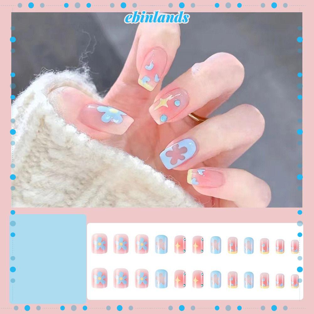 Bộ Móng Tay Giả Che Phủ Toàn Diện Đầu Vuông DIY