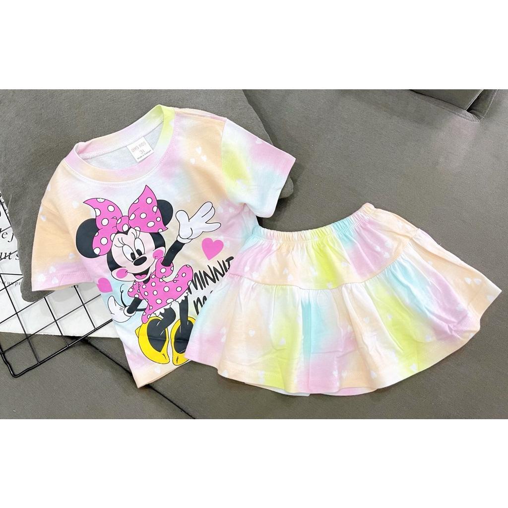 Sét váy cotton xuất mềm mịn có chip cho bé gái từ 12-30kg YR0076
