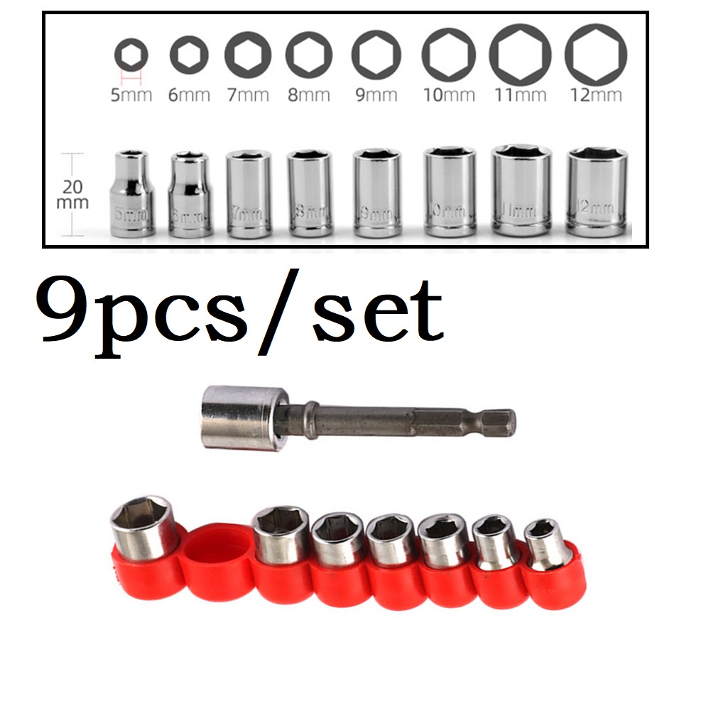 Set 8 Mũi Khoan Lục Giác 5-12mm Bằng Thép Carbon