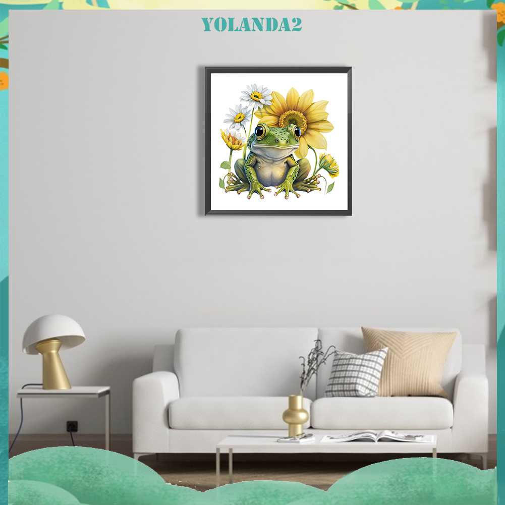 Tranh Đính Đá Kim Cương Toàn Bộ 5D DIY Hình Vẽ Hoa Hướng Dương / Ếch