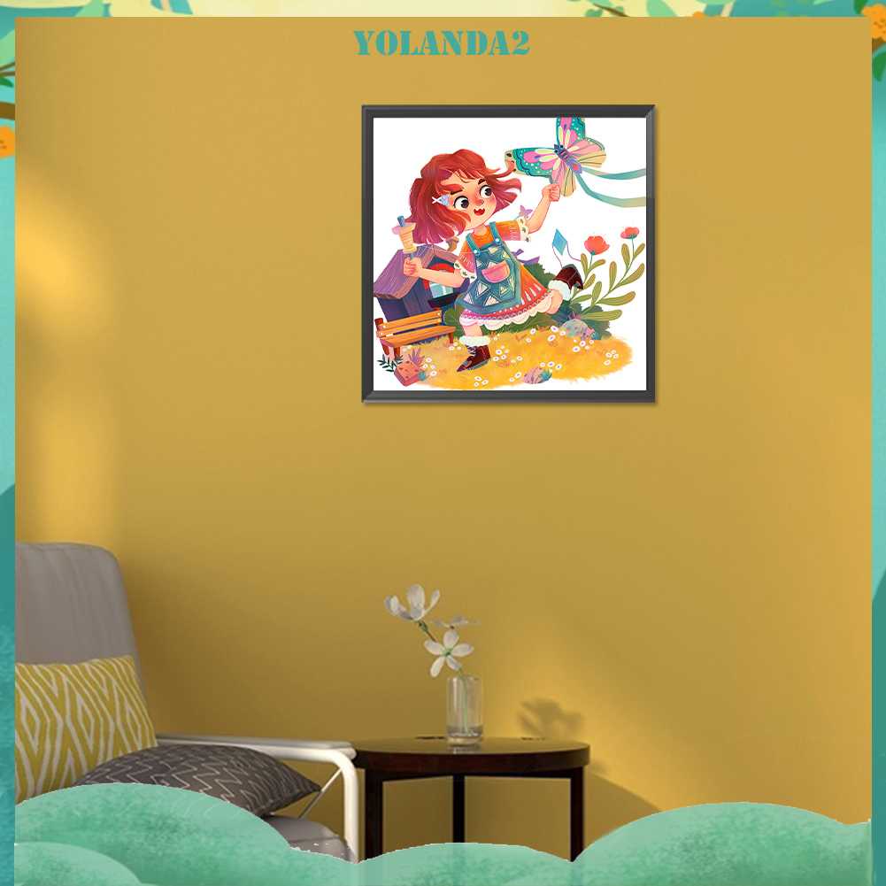 Tranh Đính Đá Kim Cương Toàn Bộ 5D DIY Hình Vẽ Cô Gái Trang Trí Nhà Cửa