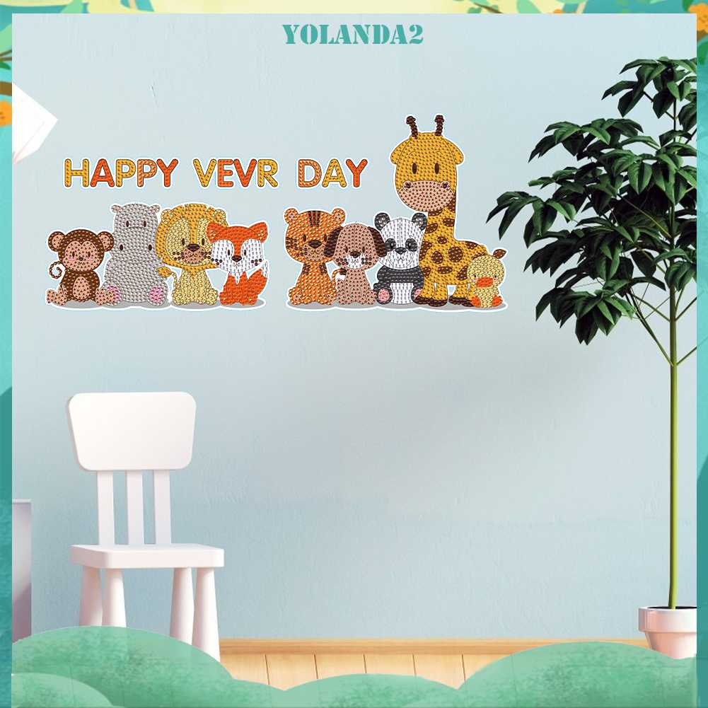Set 2 Sticker Khảm Đá DIY Hình Động Vật Hoạt Hình Ngộ Nghĩnh Đáng Yêu