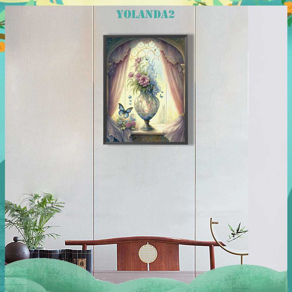 Tranh Đính Đá Kim Cương Toàn Bộ 5D DIY Hình Vẽ Hoa Trang Trí Nhà Cửa